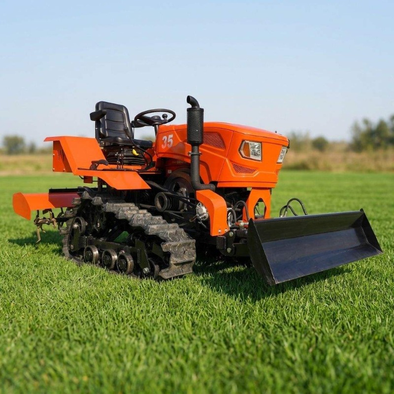 Tractor de orugas 4x4 con roto - Farming Agriculture Equipment reseña y precio