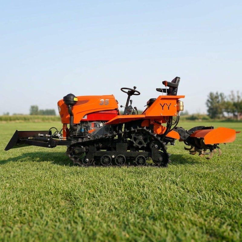 Tractor de orugas 4x4 con roto - Farming Agriculture Equipment reseña y precio